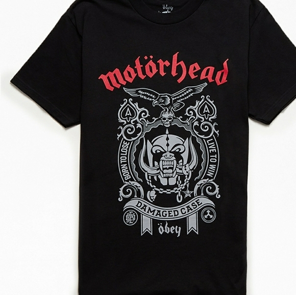 Obey Motorhead Damaged T-Shirt - Picture 1 of 7